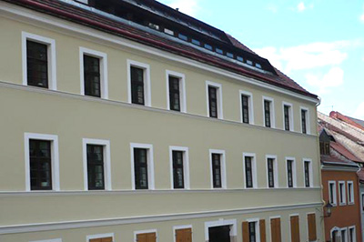 Neuputz, Denkmalgeschützte Fassade Görlitz