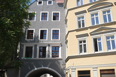 Neuputz, Denkmalgeschützte Fassade in Görlitz